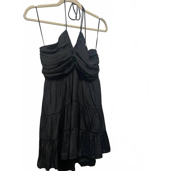 NEW DAY + MOON women's multi tiered halter mini dress in black - Picture 1 of 2